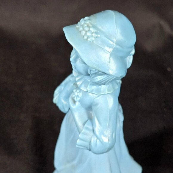 Vintage 70s Avon Decanter Bottle Lady Little Girl Blue Mostly Full -Display Only - Picture 6 of 8